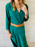 Emerald Blazer Maxi Dress