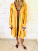 Mustard Ree Embellished Dress