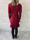 Knit Me Up Burgundy Dress