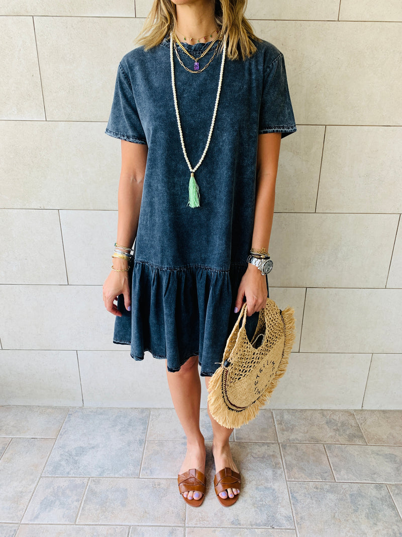 Grey Summer Denim Dress