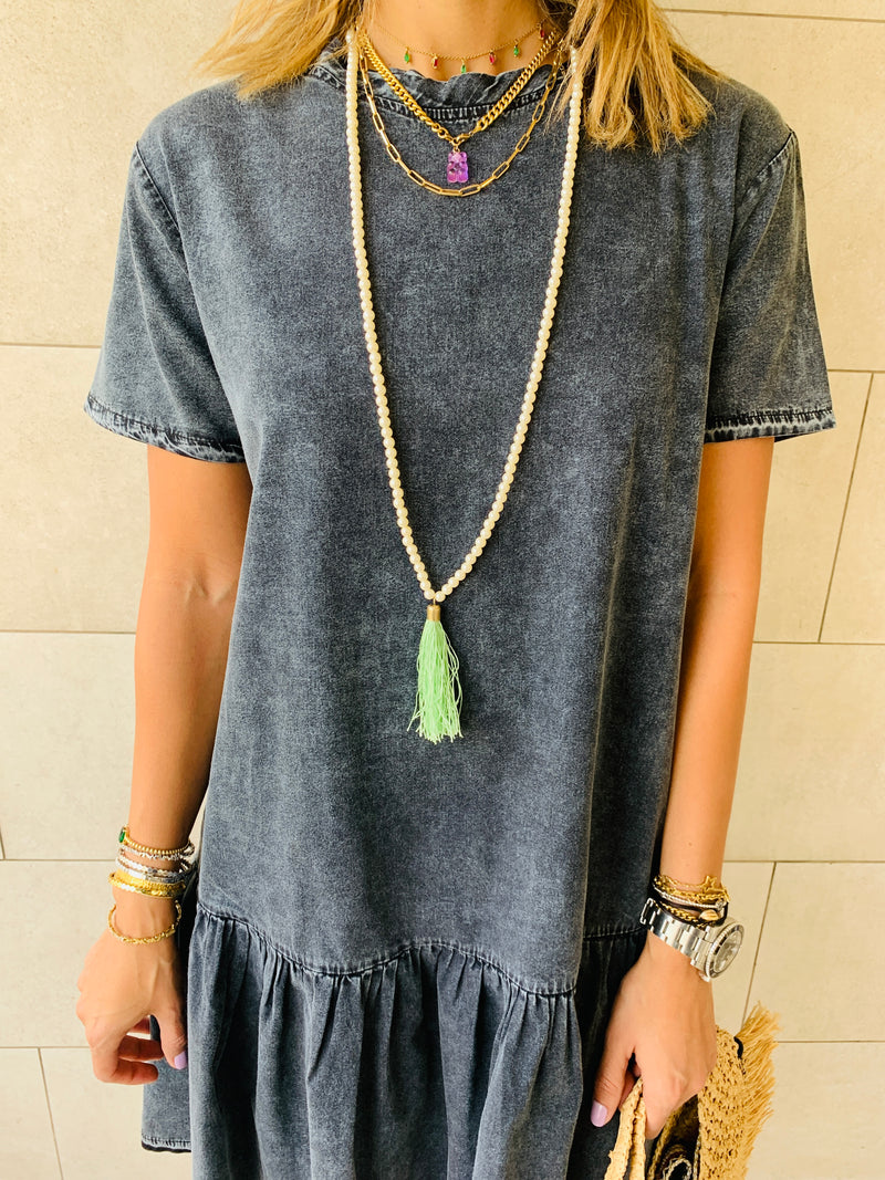 Grey Summer Denim Dress