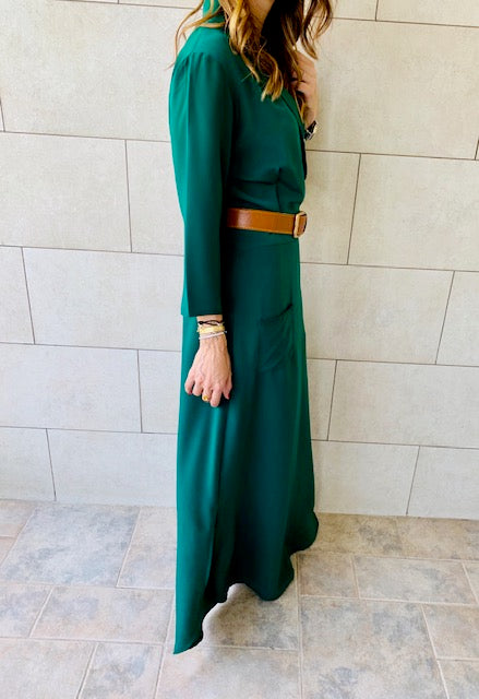 Emerald Blazer Maxi Dress