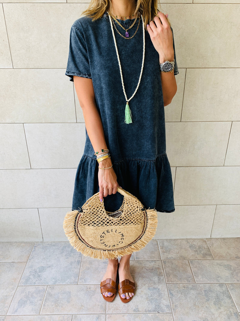 Grey Summer Denim Dress