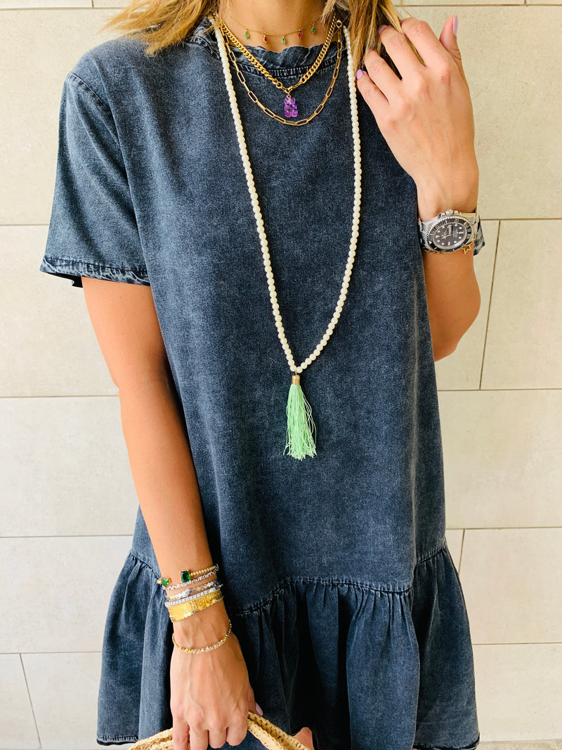 Grey Summer Denim Dress
