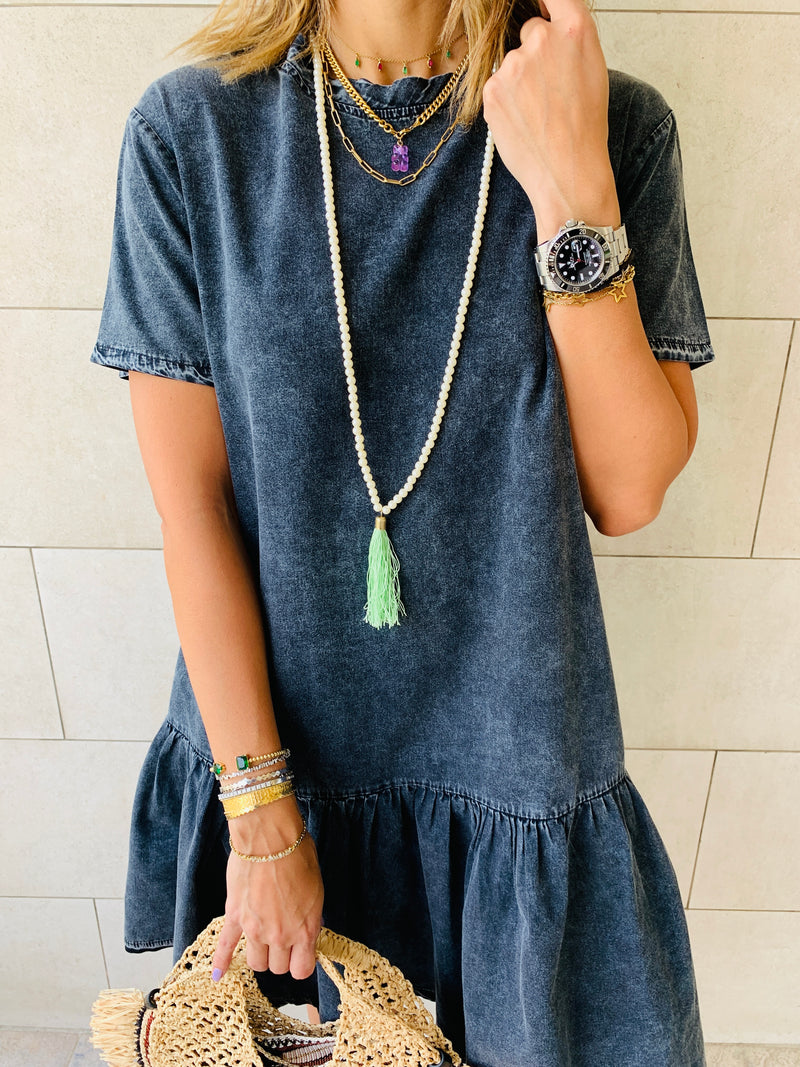 Grey Summer Denim Dress