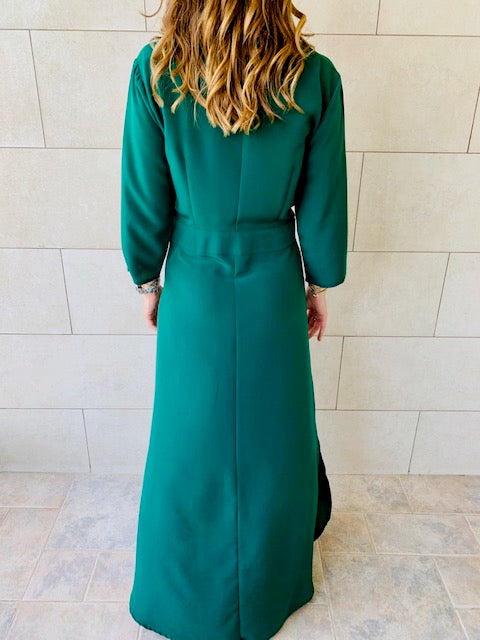 Emerald Blazer Maxi Dress