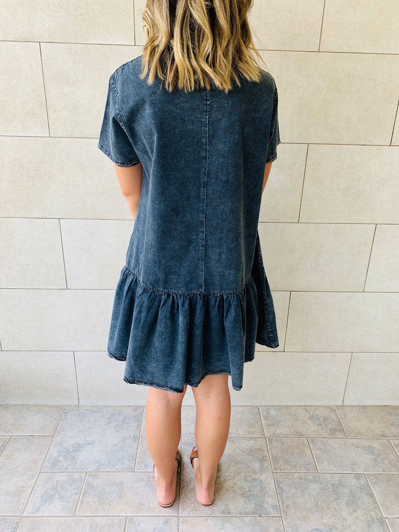 Grey Summer Denim Dress