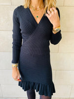 Knit Me Up Black Dress