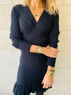 Knit Me Up Black Dress