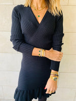 Knit Me Up Black Dress