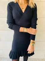 Knit Me Up Black Dress