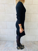 Knit Me Up Black Dress