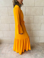 Tangerine Dottie Button Down Dress