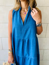 Denim Tiered Maxi Dress