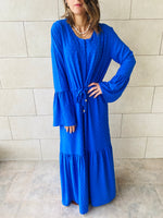 Azure Dottie Button Down Dress