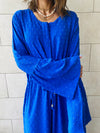 Azure Dottie Button Down Dress
