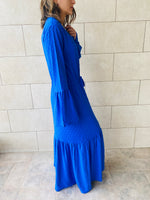 Azure Dottie Button Down Dress