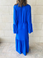 Azure Dottie Button Down Dress