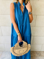 Denim Tiered Maxi Dress