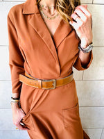 Copper Blazer Maxi Dress