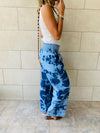 Tie Dye Denim Flare Pants