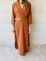 Copper Blazer Maxi Dress