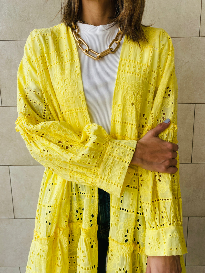 Yellow Anglaise Kimono