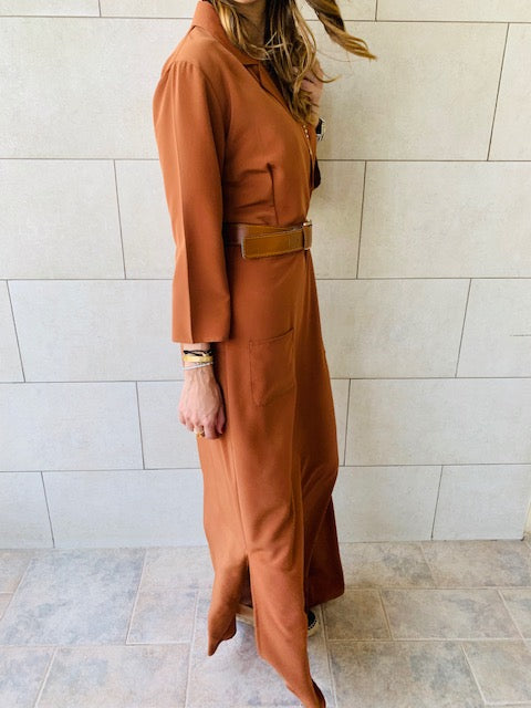 Copper Blazer Maxi Dress