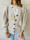 Beige Button Cardi