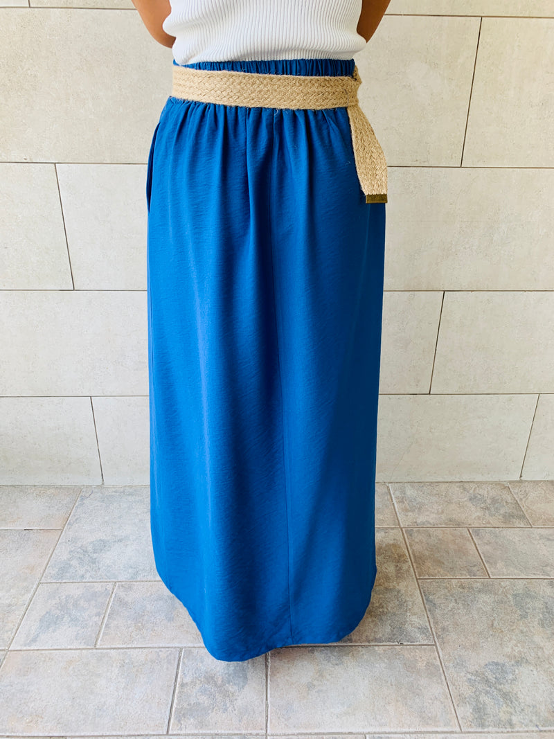 Blue Belted Skirt