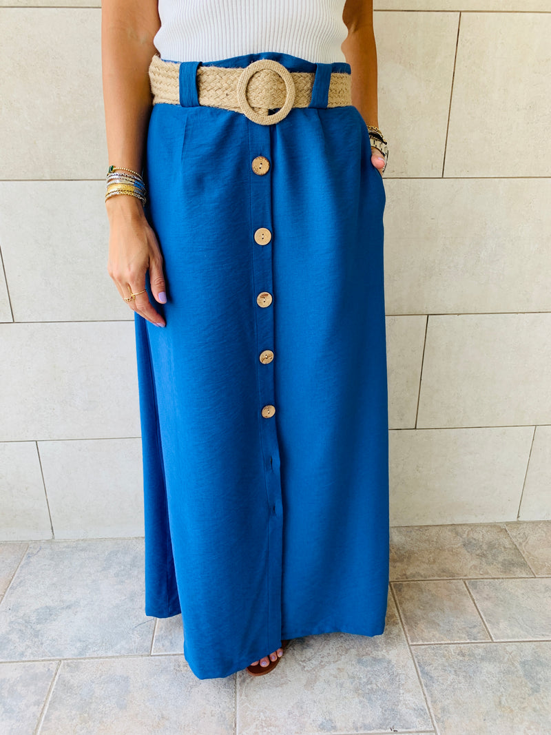 Blue Belted Skirt