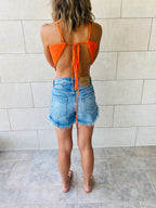Orange Crochet Halter Top
