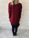 Burgundy Cable Plisse Hem Dress