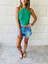 Green Crochet Halter Top