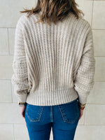 Beige Slouch Knit Pullover