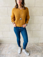 Mustard Slouch Knit Pullover