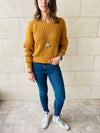 Mustard Slouch Knit Pullover