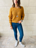 Mustard Slouch Knit Pullover
