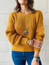 Mustard Slouch Knit Pullover