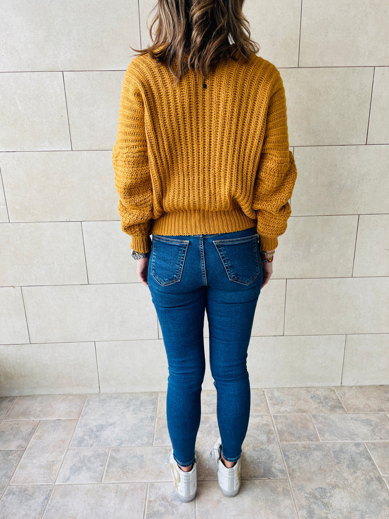 Mustard Slouch Knit Pullover