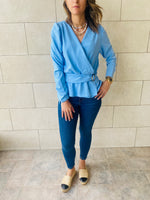 Baby Blue Buckle Top