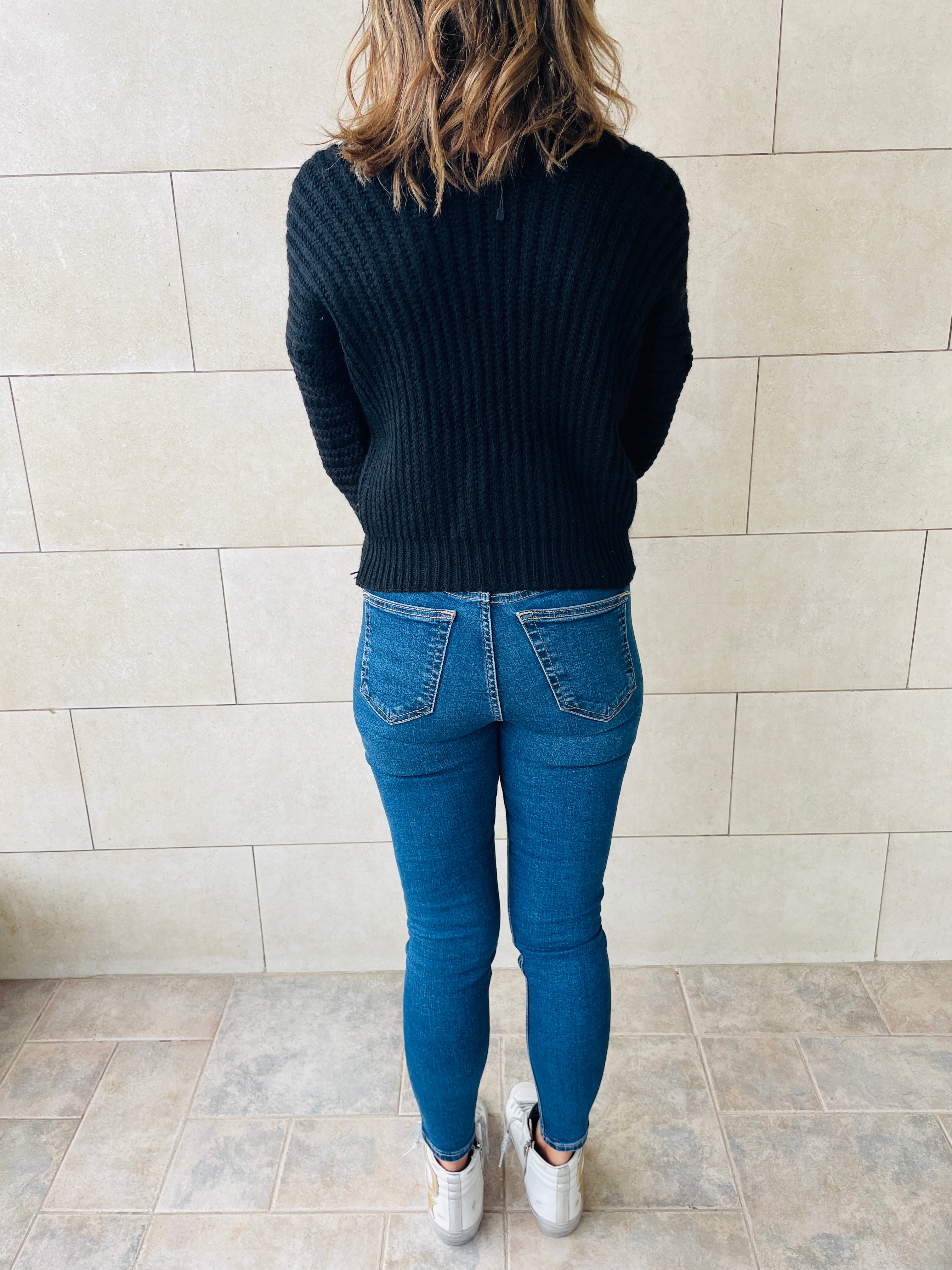 Black Slouch Knit Pullover