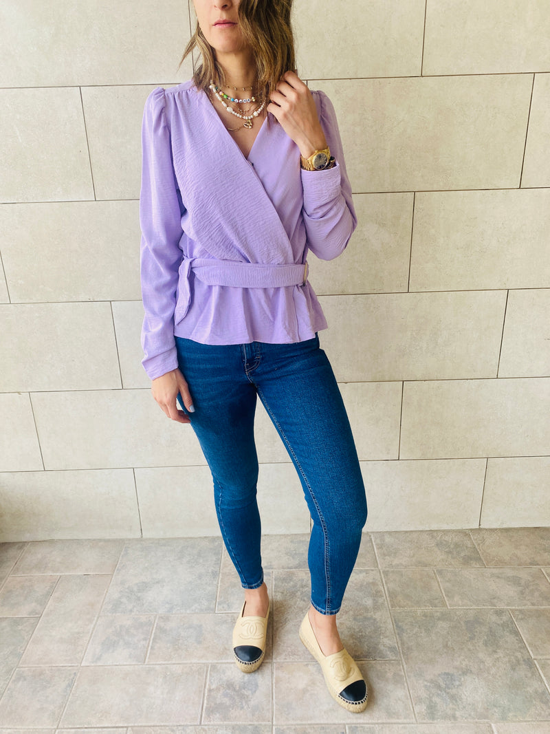 Lilac Buckle Top