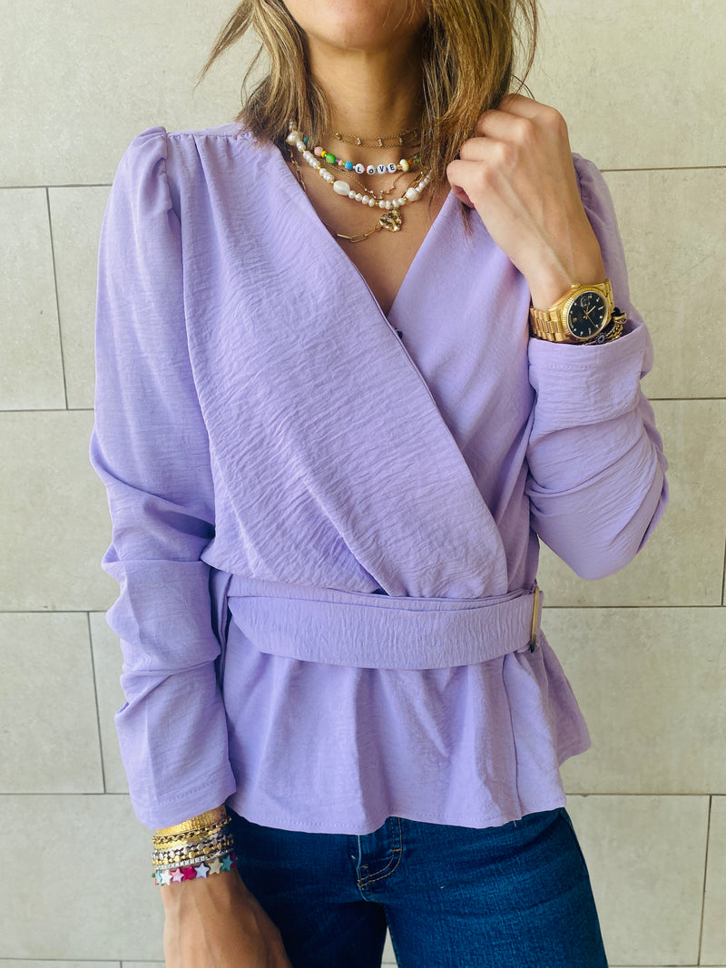 Lilac Buckle Top