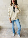 Beige Hoodie Sweatshirt