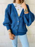 Blue Button Cardi