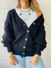 Black Button Cardi