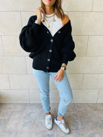 Black Button Cardi
