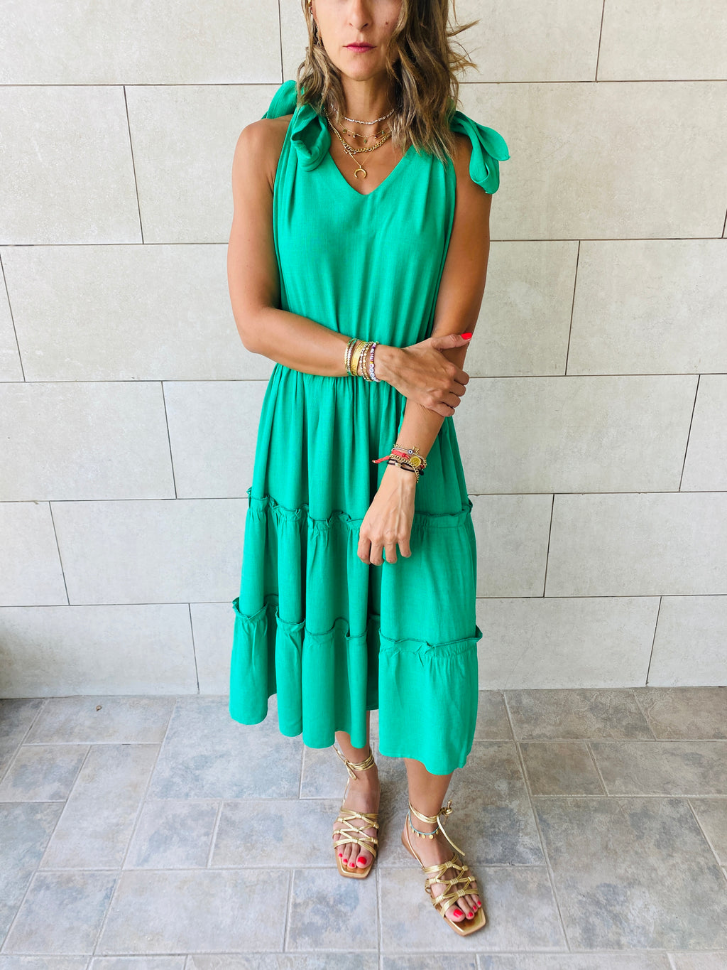 Green Island Walk Midi Dress