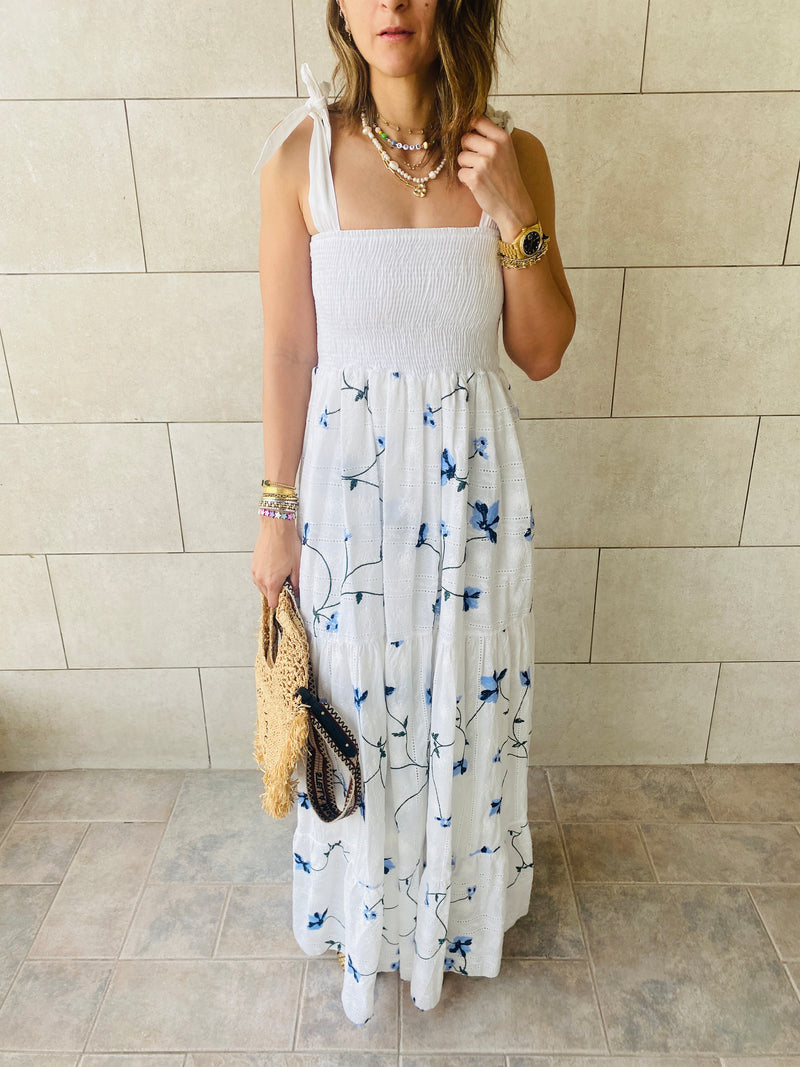 Blue Embroidery Stroll Dress